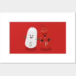 Cute salt and pepper shakers cartoon Posters and Art